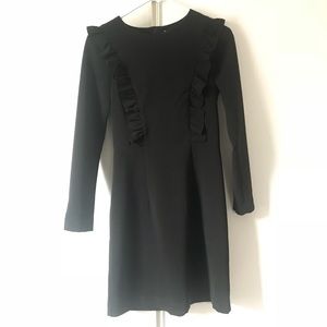 Black Long-sleeve Midi Dress